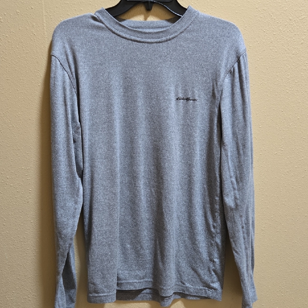 Eddie Bauer Heather Gray Long Sleeve Crewneck Shirt
